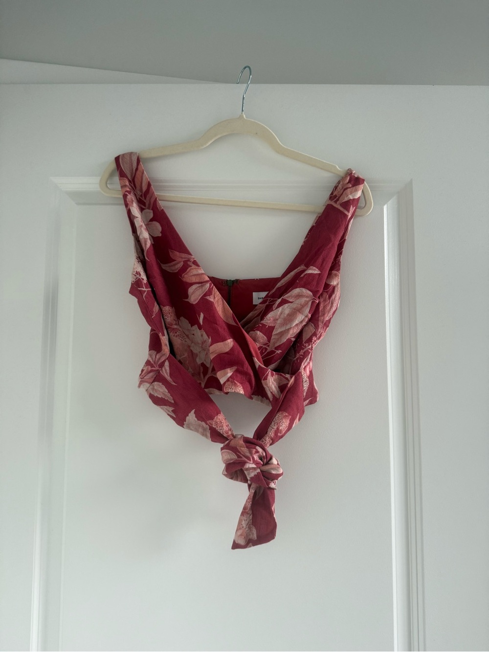 Sheike Pink Floral Tie-Front Crop Top